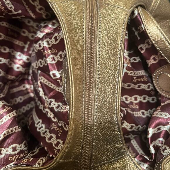 🆕 Tignanello Bronze Leather Shoulder Bag With wallet - Picture 5 of 11